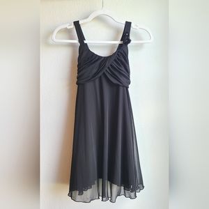 Jenny & Me- Girls' Black Silky Strapped Dress, Sz 12